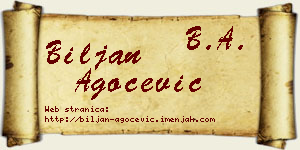 Biljan Agočević vizit kartica